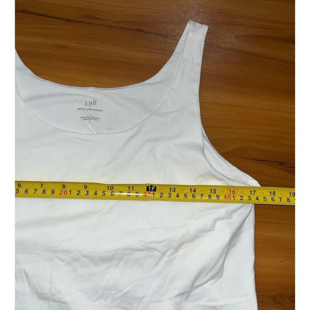 Womens J.Jill Perfect White Shelf Bra Tank Top Shirt - Picture 4 of 5